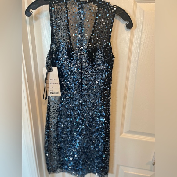 Blue Sequin Dress Size 4 - Picture 3 of 7